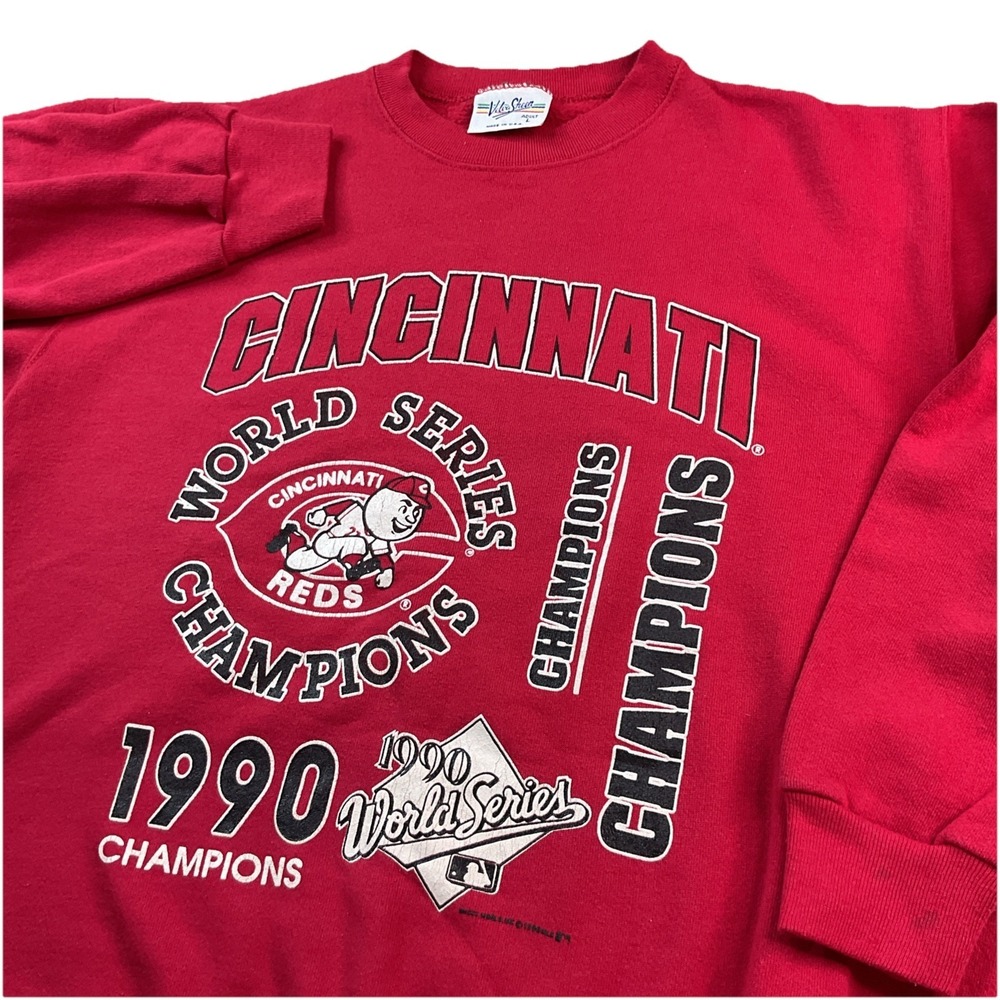 Vintage Cincinnati Reds Sweatshirt 1990 90s World Series Champions Men Sz L USA